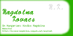 magdolna kovacs business card